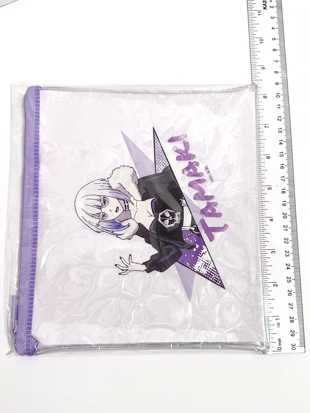 Rock is a Lady’s Modesty clear pencil makeup pouch with bonus postcard - Tamaki